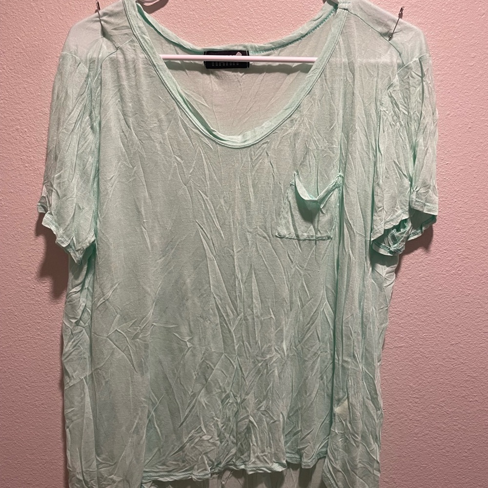 H&M Light Green Sheer Blouse